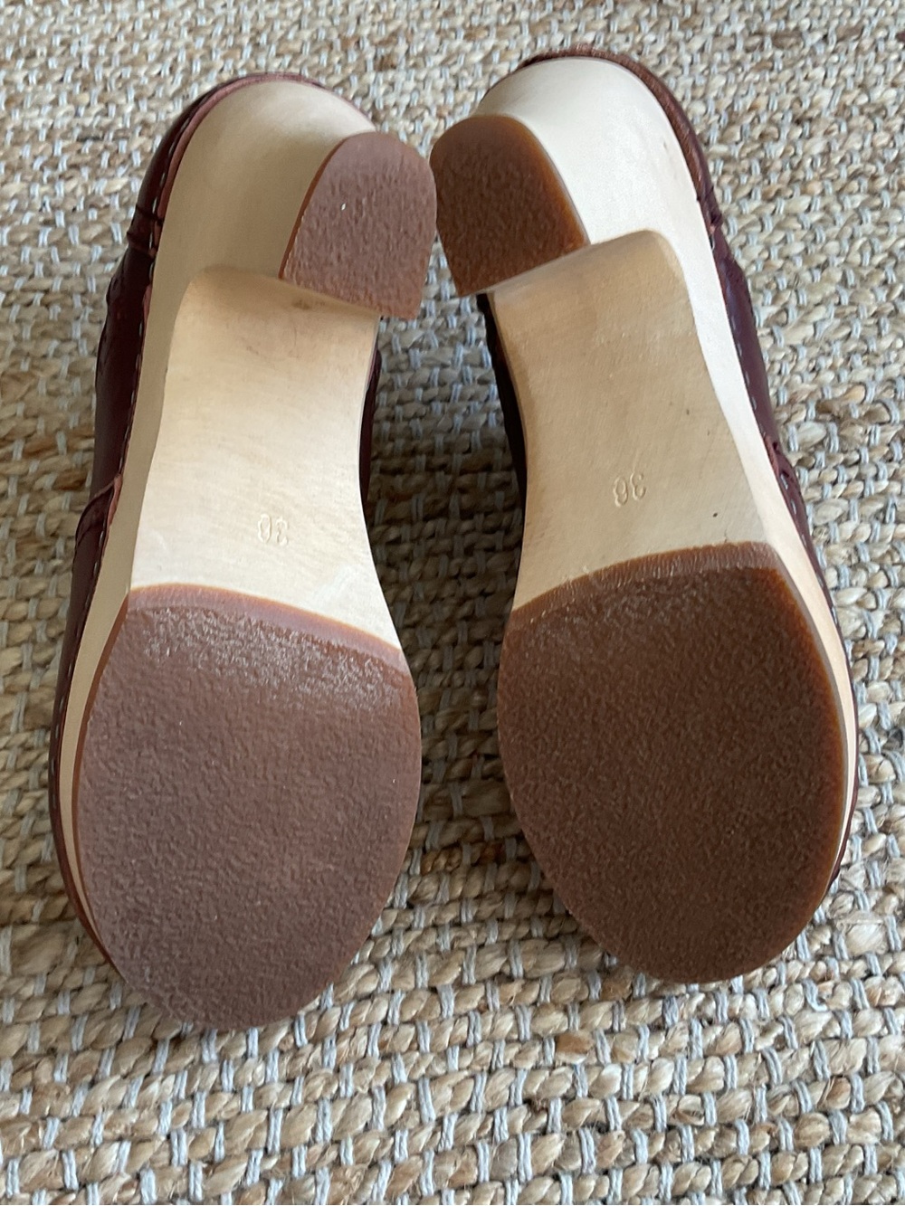 Swedish Hasbeens cognac Toffel Victorian 46/6 clogs - Picture 6 of 8